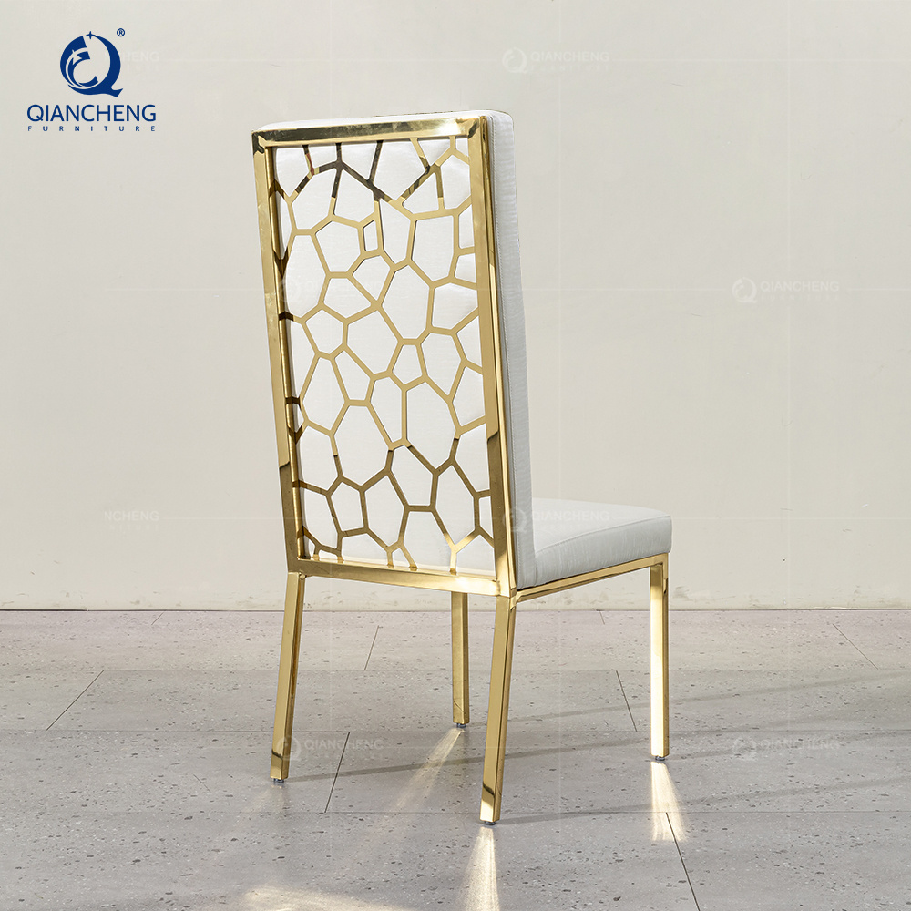 2023 accent design dining chairs modern luxury high back european fabric stainless steel throne dinning furniture