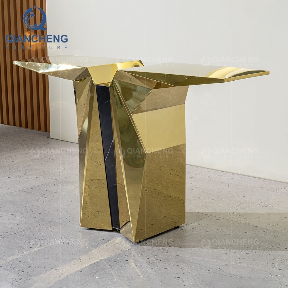 modern gold console table with mirror stainless steel console tables living room furniture