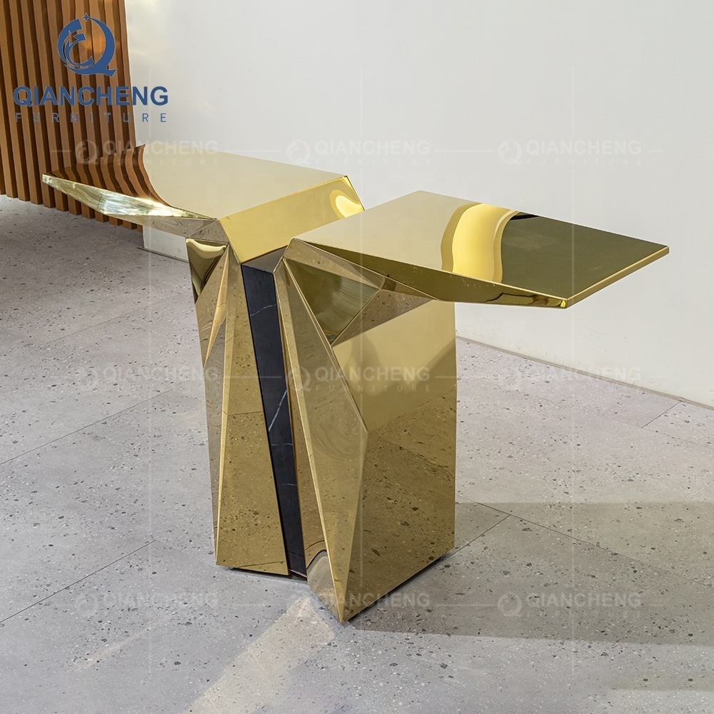 modern gold console table with mirror stainless steel console tables living room furniture