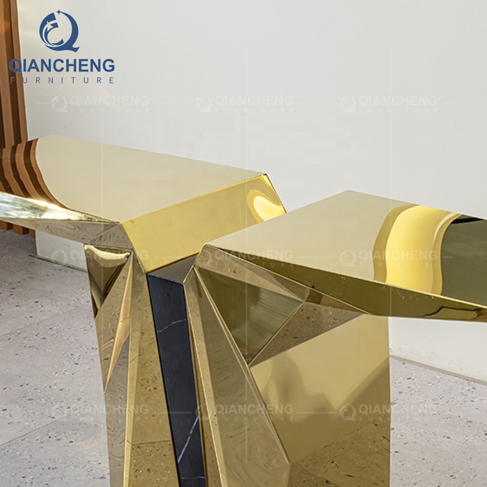 modern gold console table with mirror stainless steel console tables living room furniture