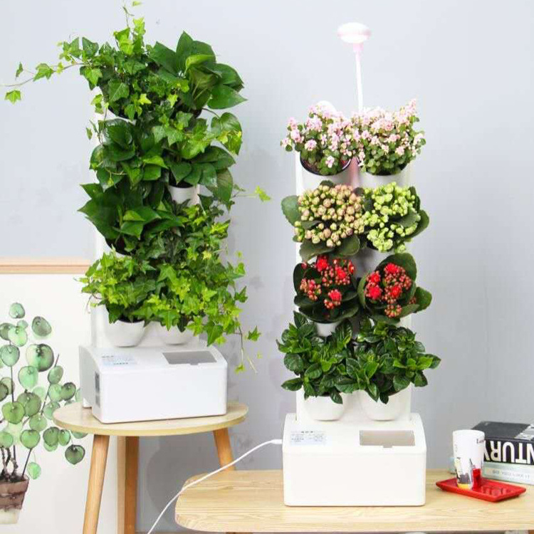 Home Smart Led Light Garden Mini Aeroponic Micro Farm Hydroponic Indoor Grow Tower Automatic Hydroponics Growing System Vertical