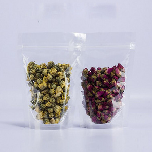 Transparent Resealable Eco Friendly Plastic Snack Nut Spice Chili Food Packaging Clear Zip Lock Stand Up Pouches