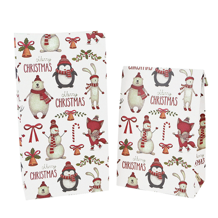 Custom Candy Cookie Bag Santa Claus Snowman Christmas Gift Packing Bags Small Business Packaging Supplies