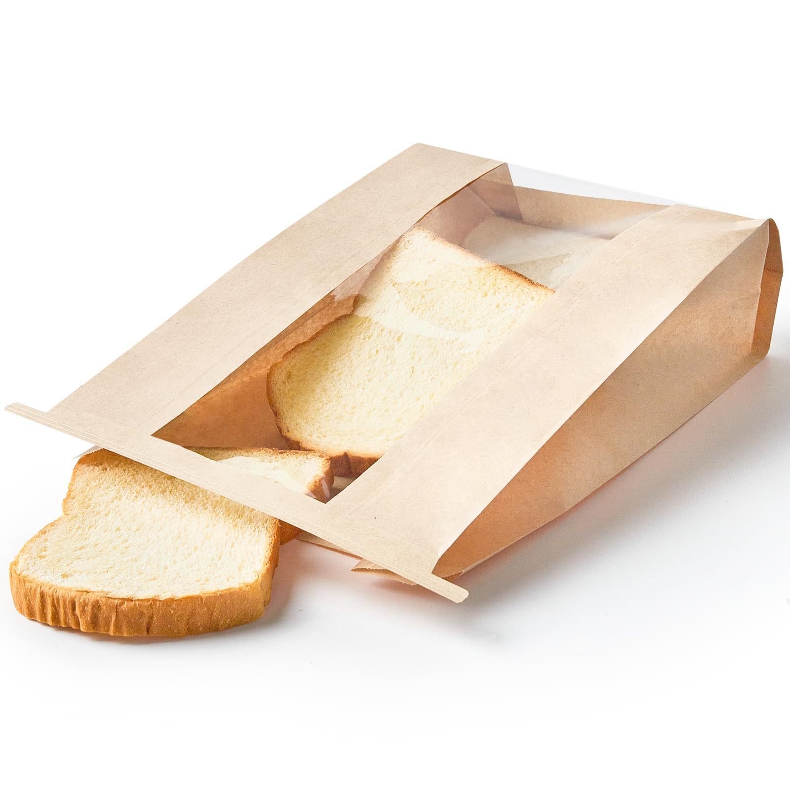 Customized Paper Bread Stand Up Packaging Bag With Clear Window