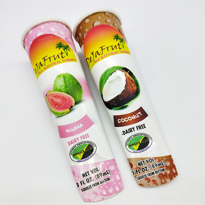 Wholesale Biodegradable Custom 100ml 120ml Aluminum Foil Packaging Ice Cream Popsicle Squeeze Calippo Tube Cone Cup