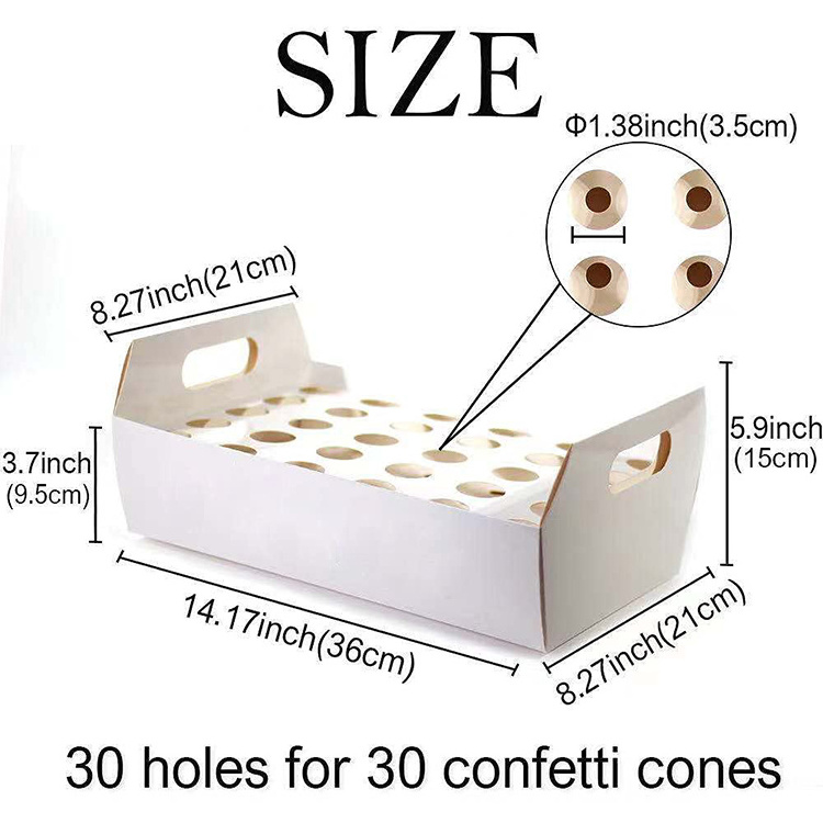 Biodegradable Eco Friendly French Fry Waffle Egg Wedding Confetti Cone Stand Packaging Tray Holder Kraft Shipping Mailer Box