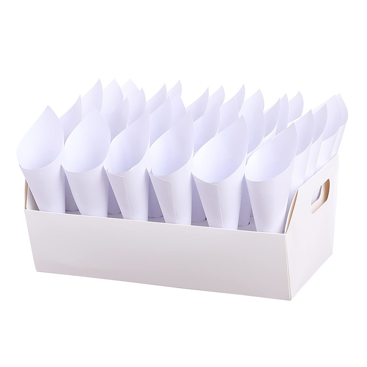 Biodegradable Eco Friendly French Fry Waffle Egg Wedding Confetti Cone Stand Packaging Tray Holder Kraft Shipping Mailer Box