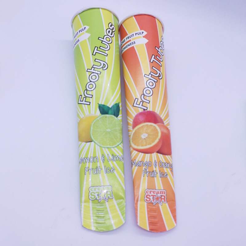 Wholesale Biodegradable Custom 100ml 120ml Aluminum Foil Packaging Ice Cream Popsicle Squeeze Calippo Tube Cone Cup