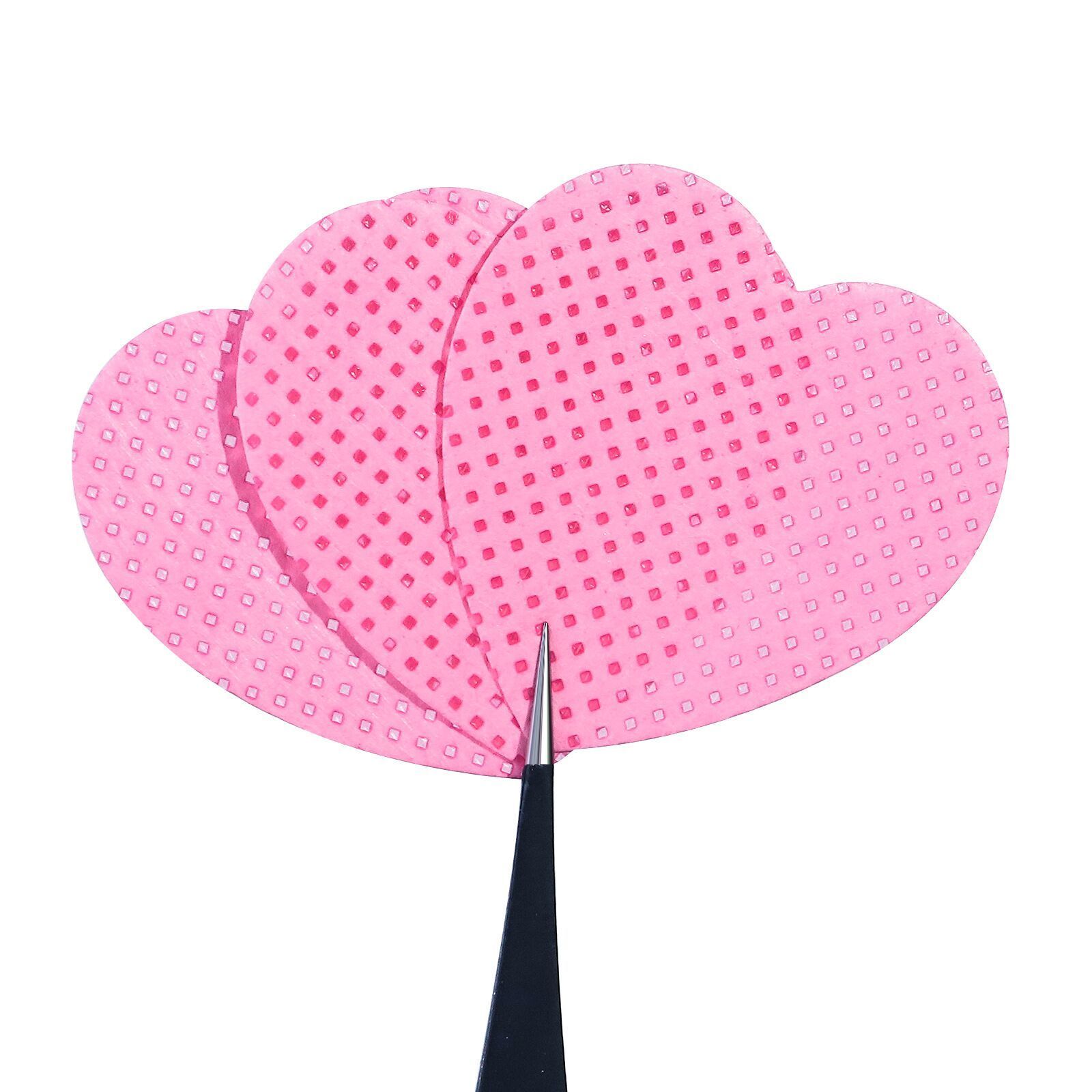 200PCS Custom Logo Heart Black Absorbent Soft Fabric Eyelash Extension Glue Wipes Nail Polish Remover Pads Lint Free Glue Wipe