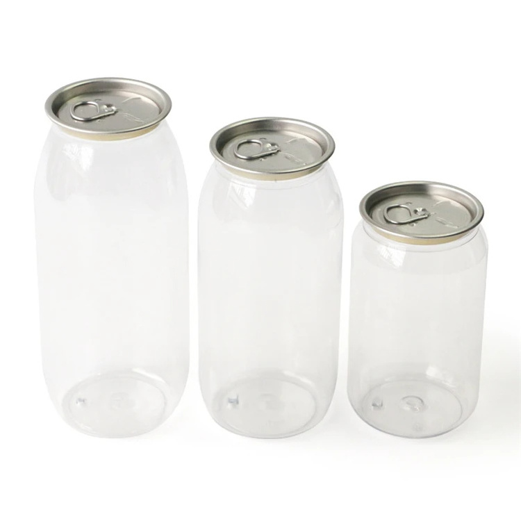 Factory Wholesale Plastic Pop Cans 250ml Round Ring Pull Pop Jars Juice Coffee Soda Beverage Drink Bottle