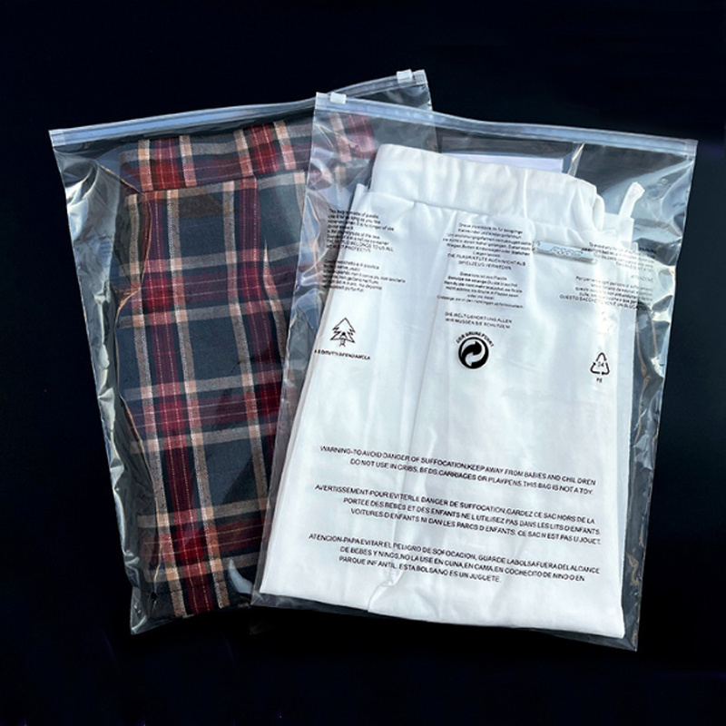 Custom Print Biodegradable Plastic T Shirt Clothing Ziplock Packaging Zip Lock Frosted Zipper Poly Bag with Your Logo