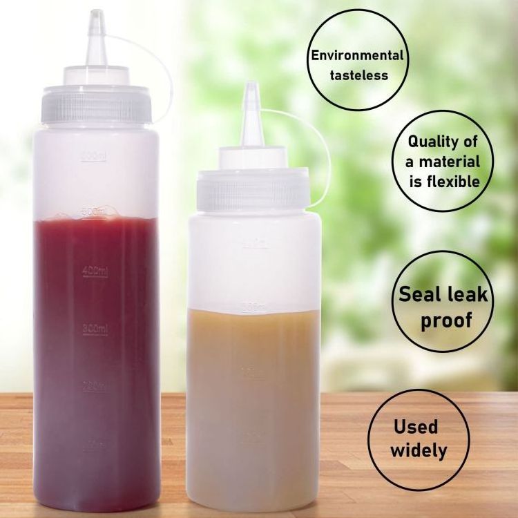 Squeeze 250ml 360ml Jar Reusable Plastic Oil Jars Salad Dressings Containers Home Kitchen Condiments Bottles