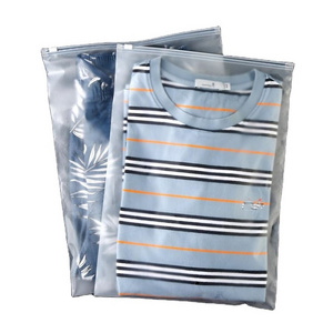 Wholesale Resealable Ziplock Clear Laminated Packaging Zip Frosted Transparent Plastic Portable Clothing Bag