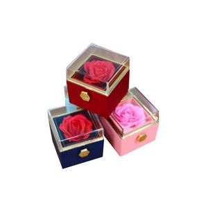 Rose Heart mom Flower Box Handmade Soap Rose heads Enchanted Flower Gift Acrylic Box valentine's day soap roses bouquet jewelry