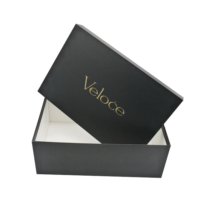 Customized Logo Paper Black Lid And Base Gift Boxes Packaging Cheap Wholesale Empty Shoes Box