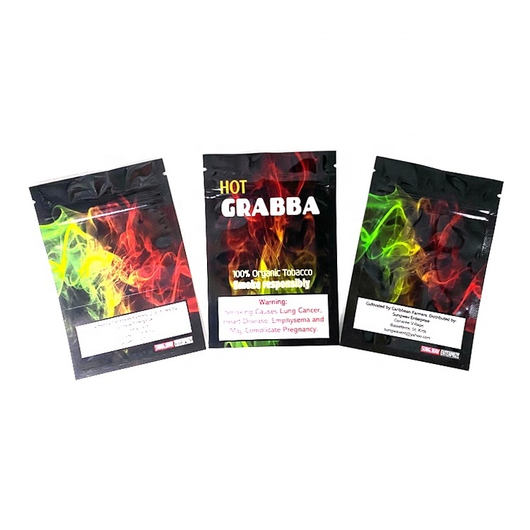 Cheap customize print plastic foil crushed grabba damiana natural leaf fronto leaf whole tobacco leaf wraps zipper bag