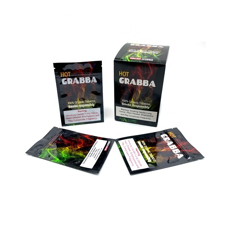 Cheap customize print plastic foil crushed grabba damiana natural leaf fronto leaf whole tobacco leaf wraps zipper bag