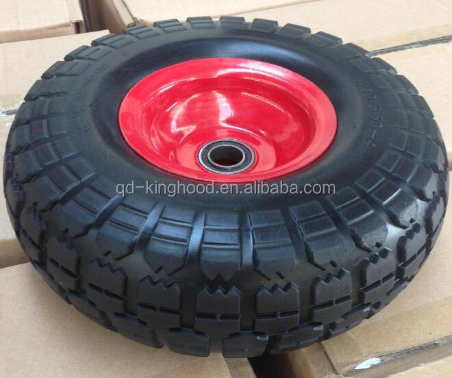 Heavy Duty Solid Rubber Flat Free Tubeless Hand Truck Tire Wheel 4.10/3.50-4 Tire