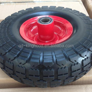 Heavy Duty Solid Rubber Flat Free Tubeless Hand Truck Tire Wheel 4.10/3.50-4 Tire