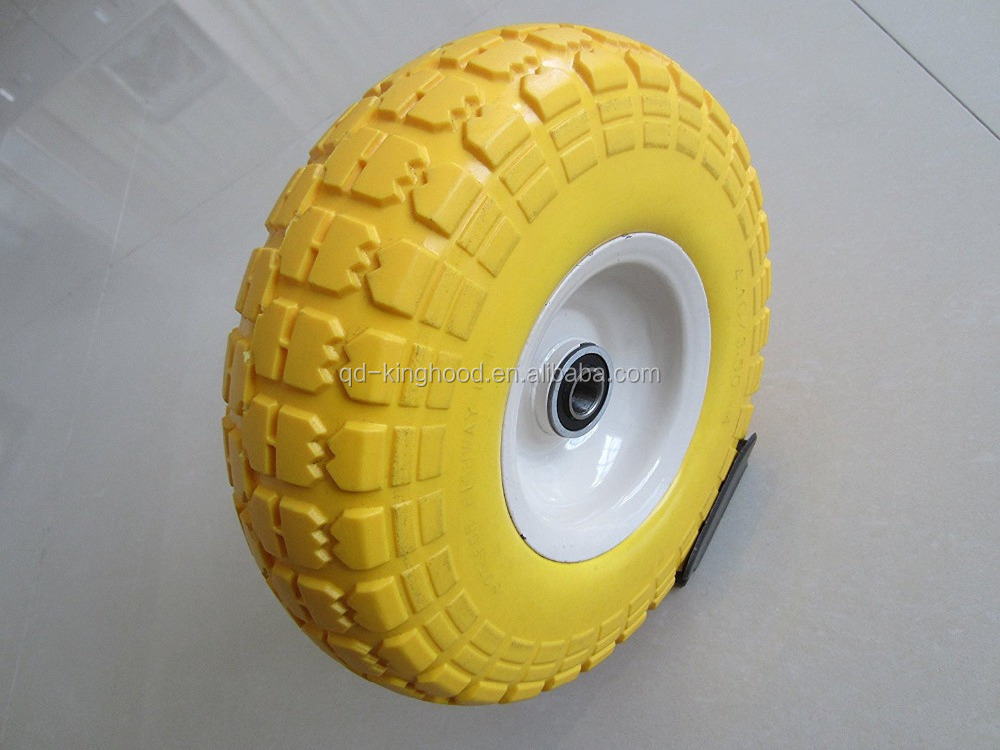 Heavy Duty Solid Rubber Flat Free Tubeless Hand Truck Tire Wheel 4.10/3.50-4 Tire