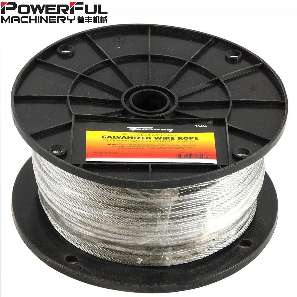 Stainless steel 316 wire rope cable for all sizes with plastic reel