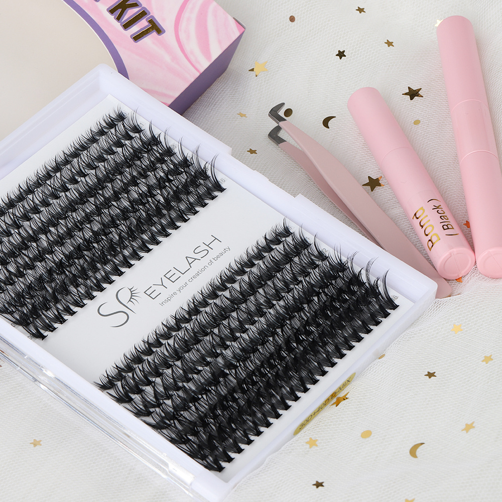 SP EYELASH Cluster Lashes 280pcs 30D 40D 50D C D Curl Long Individual Lashes Mixed Tray DIY Lash Extension Kit