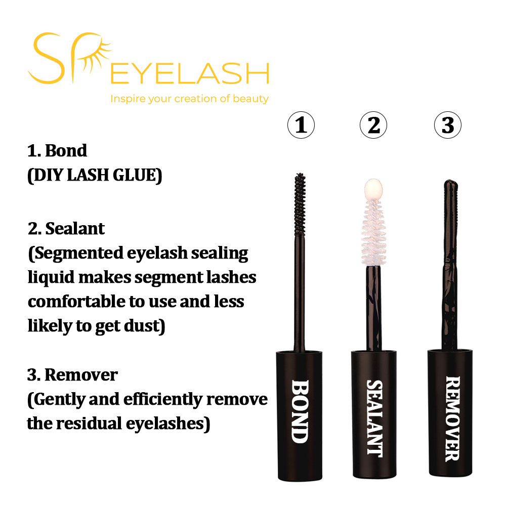 SP EYELASH Diy Lash Bond and Seal & Remover Cluster Lash Glue for Lash Extension Super Long-lasting Strong Hold DIY Eyelash Glue