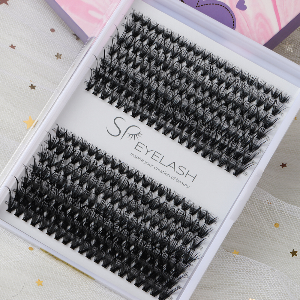 SP EYELASH Cluster Lashes 240pcs 30D 40D 50D C D Curl Long Individual Lashes Mixed Tray DIY Lash Extension Kit