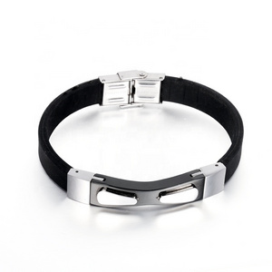 fashion leather bracelet 316 stainless steel personalized men's bracelet gift jewelry