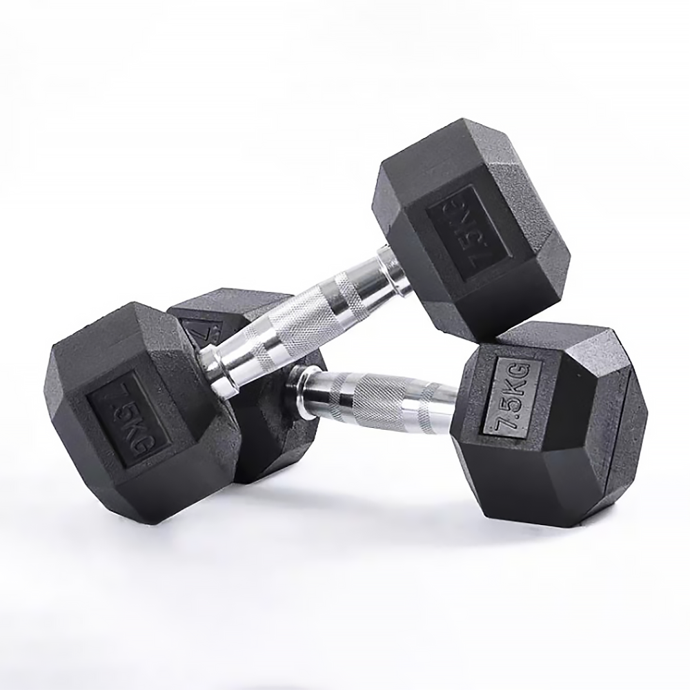 Custom Wholesale Gym Fitness Equipment Rubber Hex Dumbbell