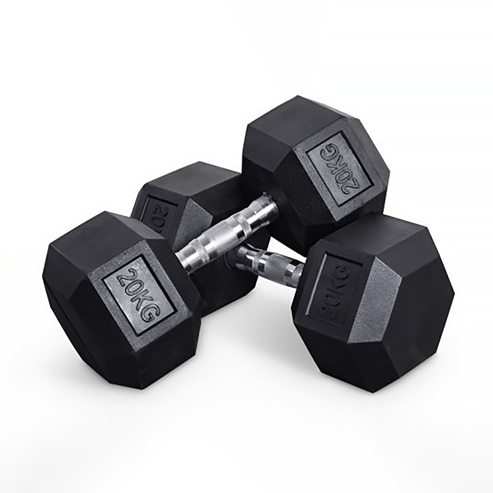 Custom Wholesale Gym Fitness Equipment Rubber Hex Dumbbell