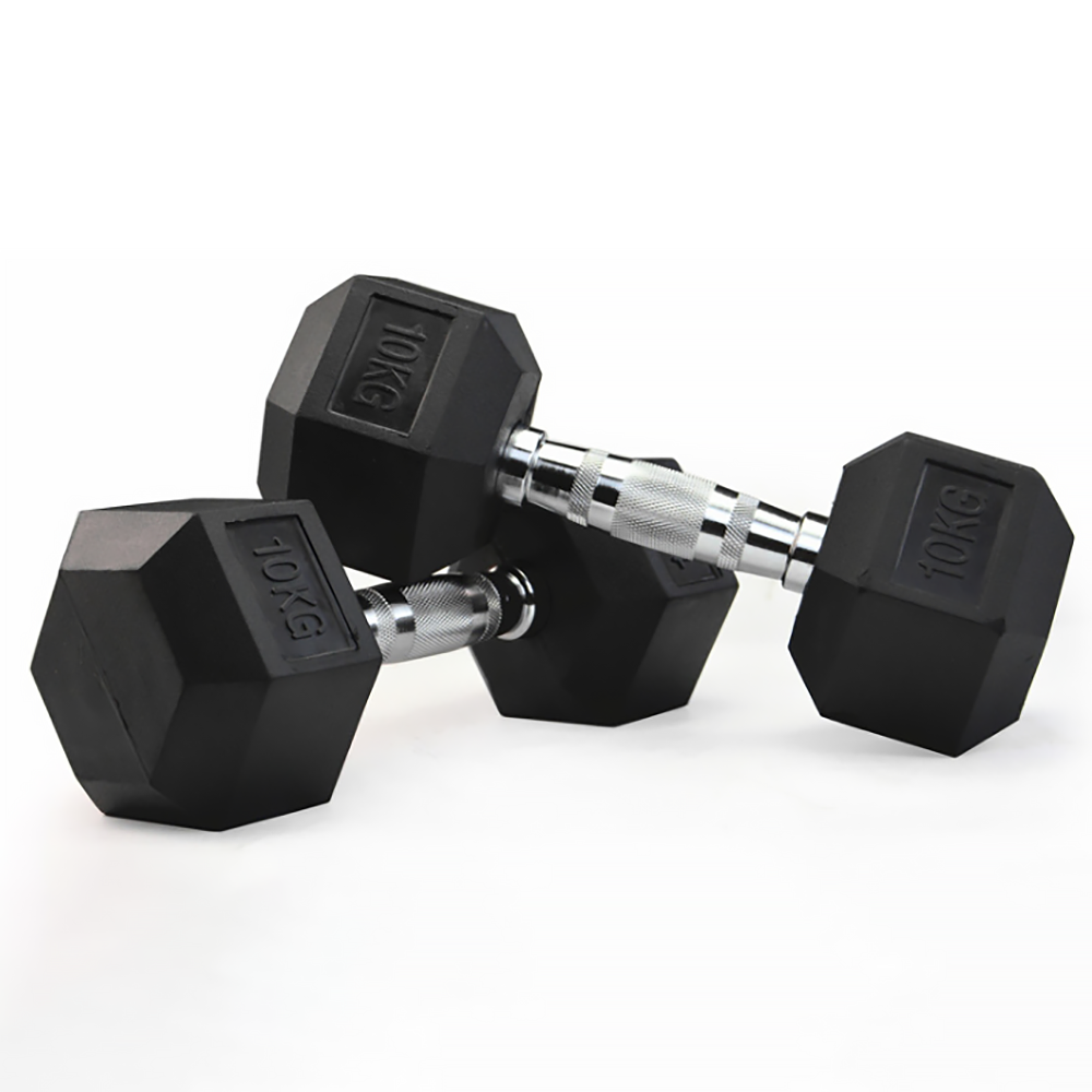 Custom Wholesale Gym Fitness Equipment Rubber Hex Dumbbell