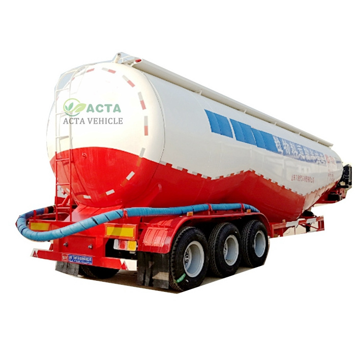 High Quality heavy duty three axles banana silo bulker 50m3 powder tanker bulk cement tanker semi trailer