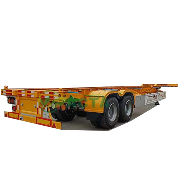 popular skeleton container semi trailer truck 3 axles 20ft skeleton trailer loading in container