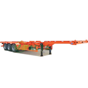 popular skeleton container semi trailer truck 3 axles 20ft skeleton trailer loading in container