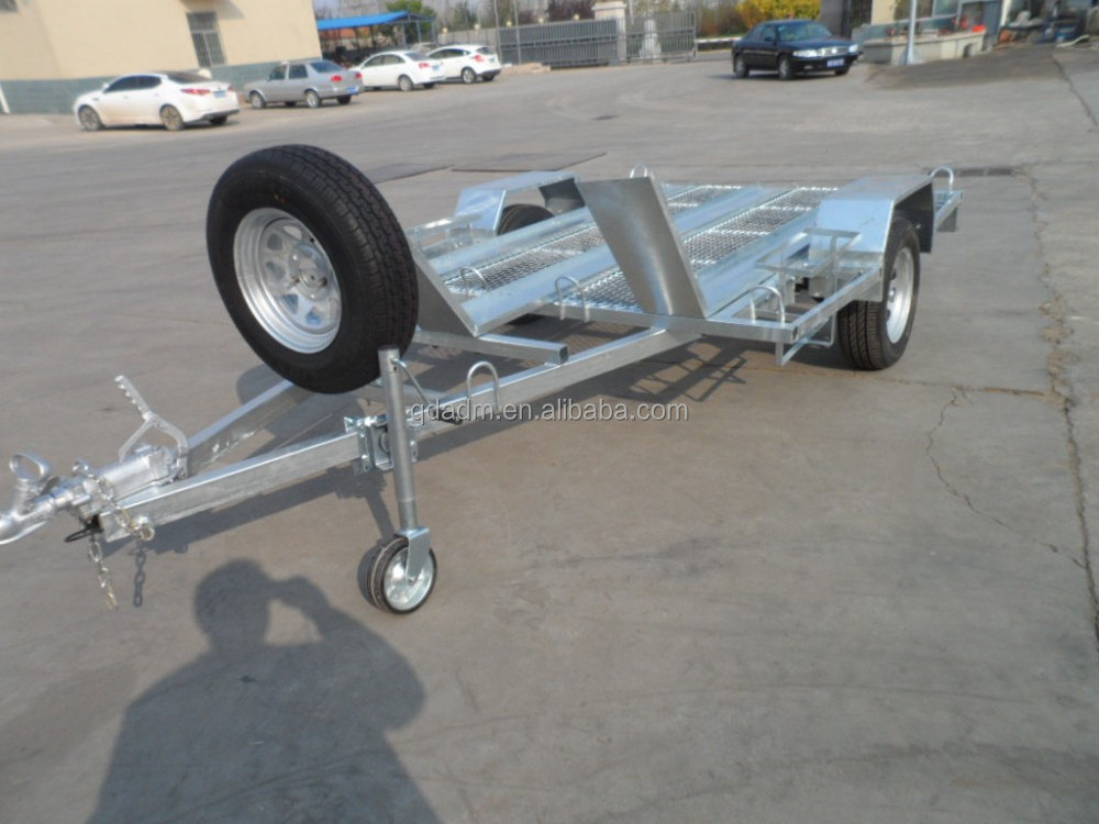 Galvanized Steel single axle rail motorcycle trailer for sale