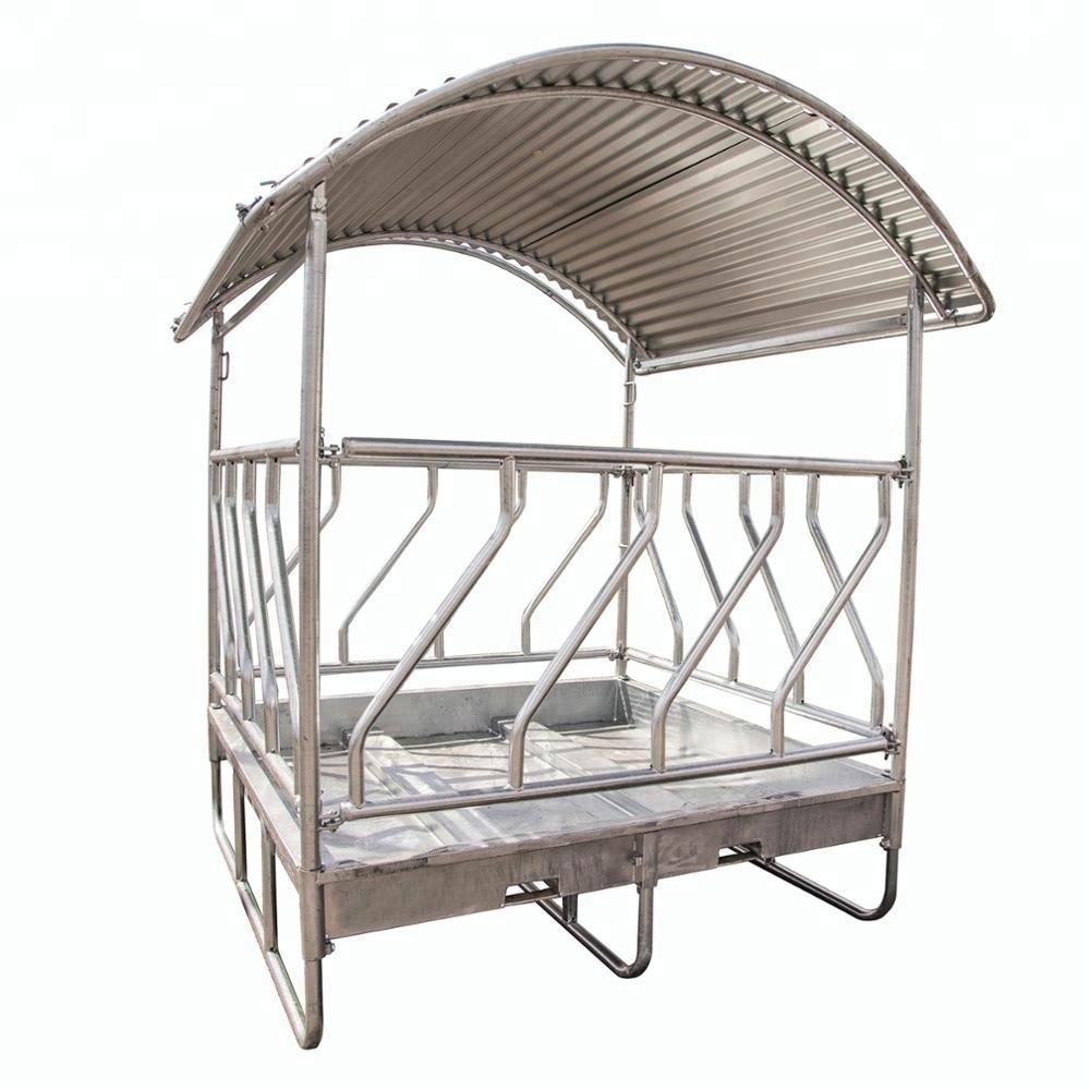 Luxury Customized Hot Dip Galvanised Hay Horse Farm Feeder With Roof