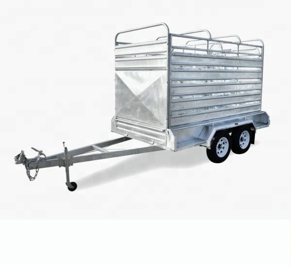 Factory Direct Livestock Cattle Transport Crate Semi Double Axle Trailer