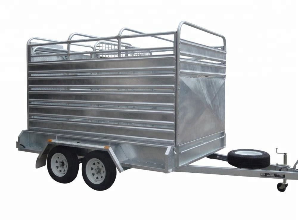 Factory Direct Livestock Cattle Transport Crate Semi Double Axle Trailer