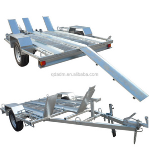 Galvanized Steel single axle rail motorcycle trailer for sale