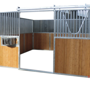 Hot Dip Galvanized Bamboo Horse Stall With Rolling Feeder Board Building Barn Design