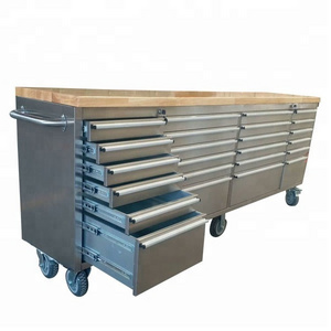 Stainless steel 96" tool chest  24 drawer  work bench