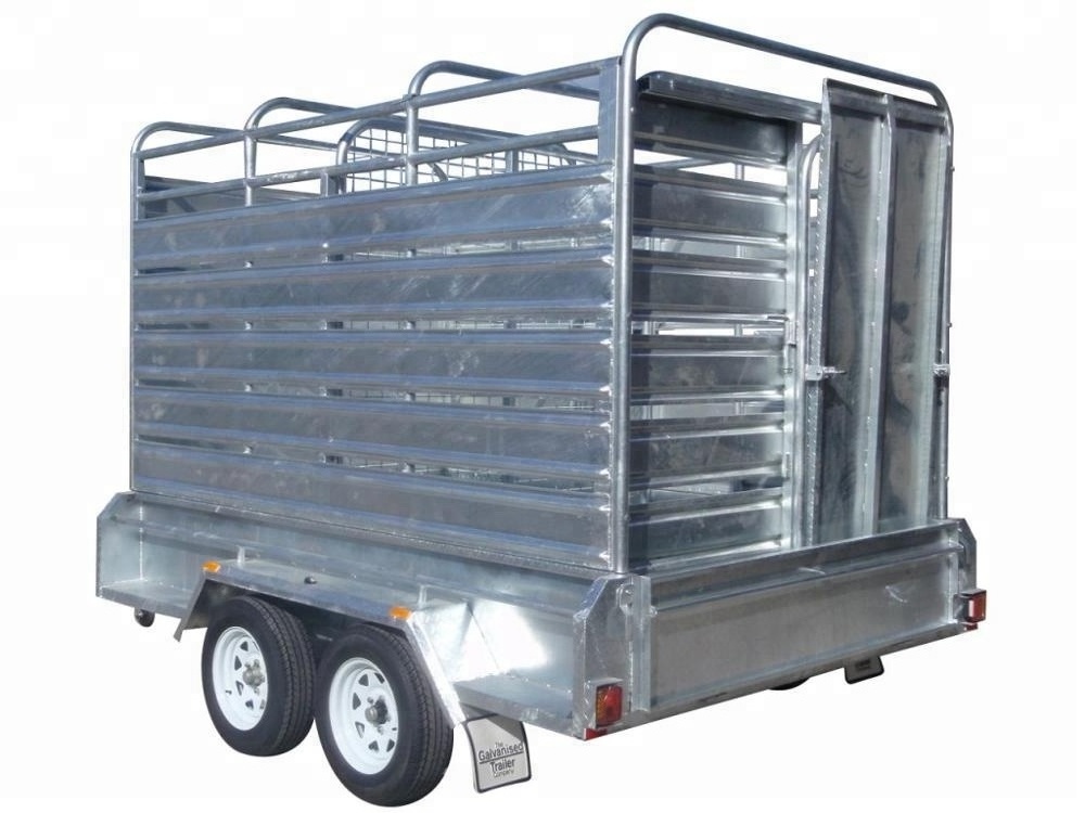 Factory Direct Livestock Cattle Transport Crate Semi Double Axle Trailer