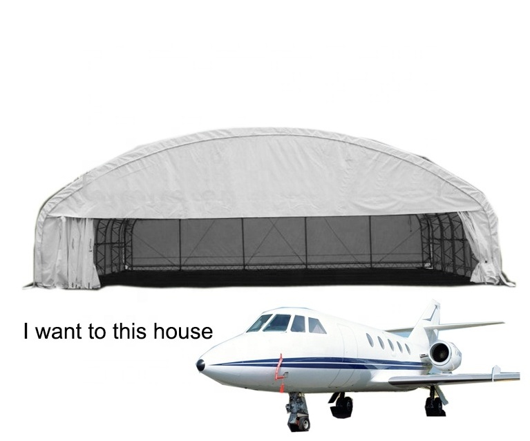 Popular Large Curve Removable Airplane Aircraft Hangar Tent