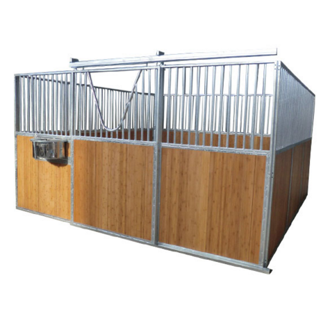 Hot Dip Galvanized Bamboo Horse Stall With Rolling Feeder Board Building Barn Design