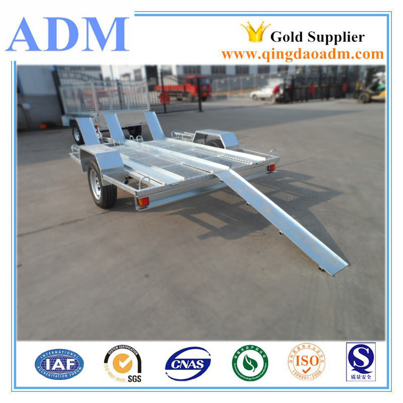 1500X2400 hot dip galvanized rail motorcycle trailer