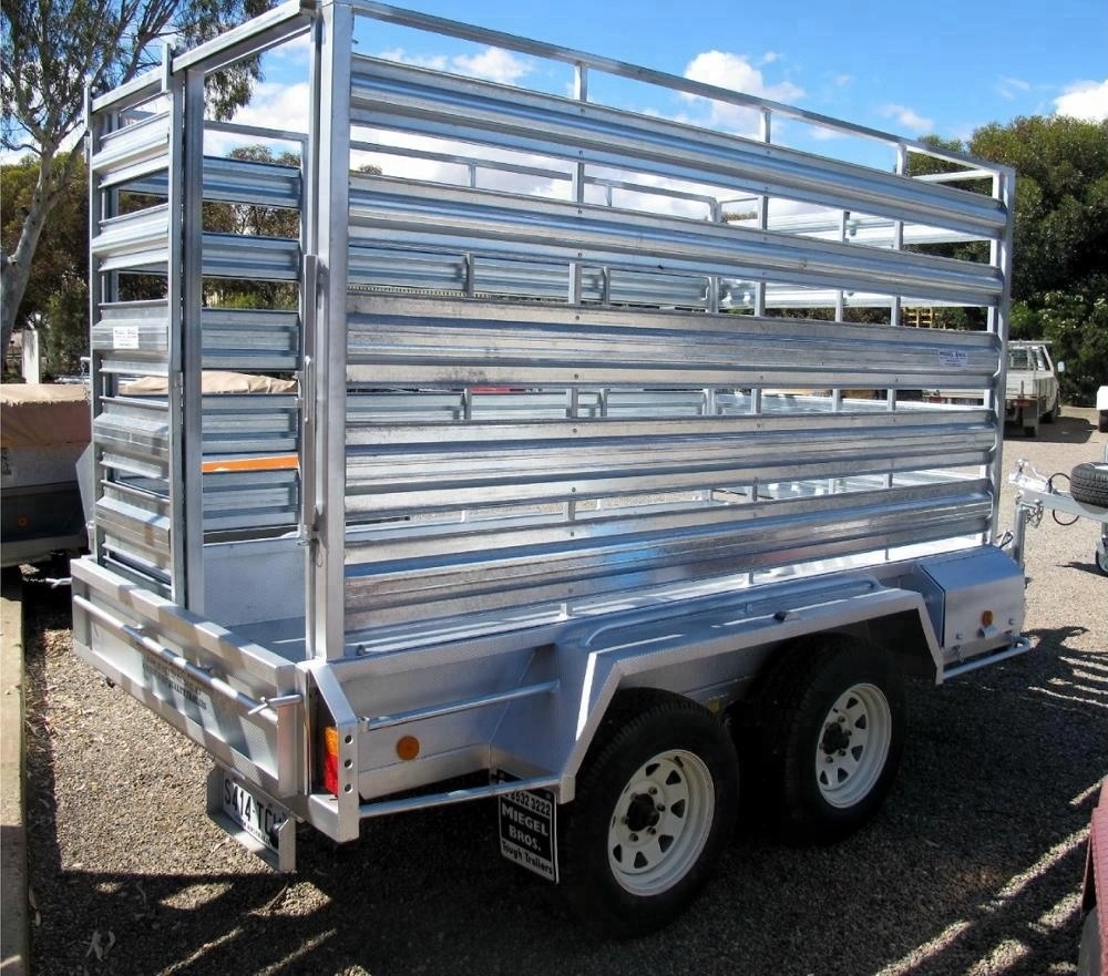 Factory Direct Livestock Cattle Transport Crate Semi Double Axle Trailer