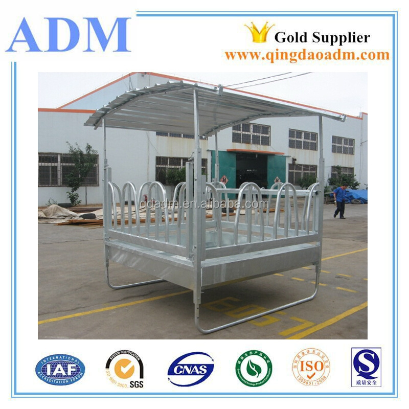 Galvanized Horse Hay Feeder Rack with Roof