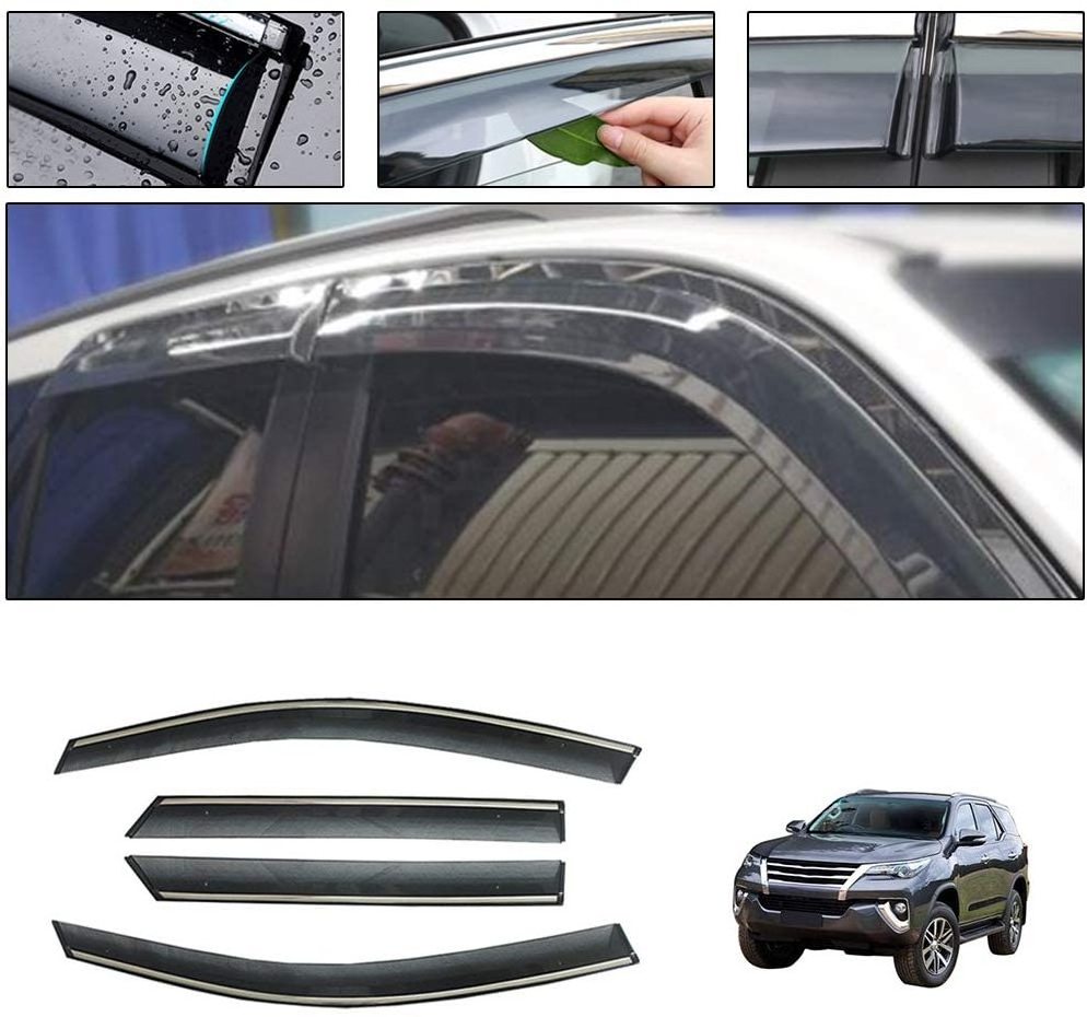 Aibyiar 4PCS rain deflectors For Toyota Fortuner 2016-2018  Sun Rain Visor Guard Wind Deflectors Car  door weather visor