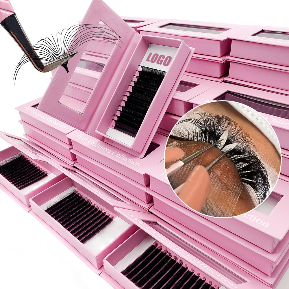 Volume Easy Fanning Eyelash Extensions Faux Mink Flare Easy Fan Eyelash Extention Natural Easy   Fan Lashes Tray